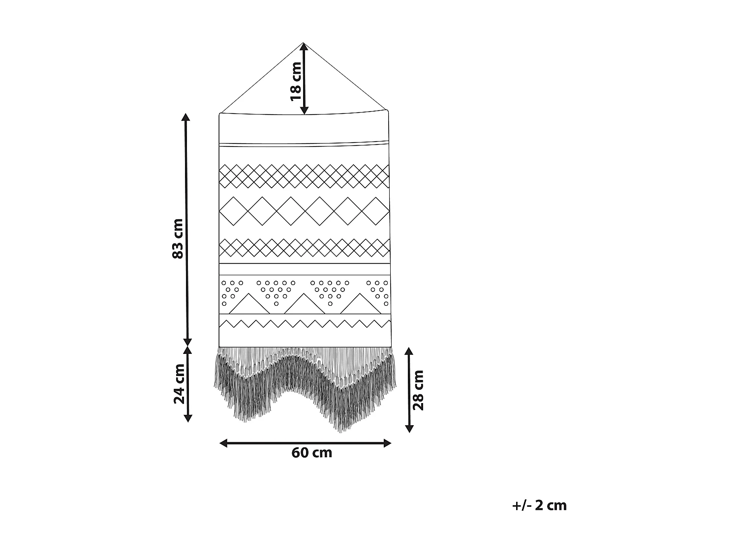 Decoración de pared de tela BAZDAN Algodón 107 cm Beige