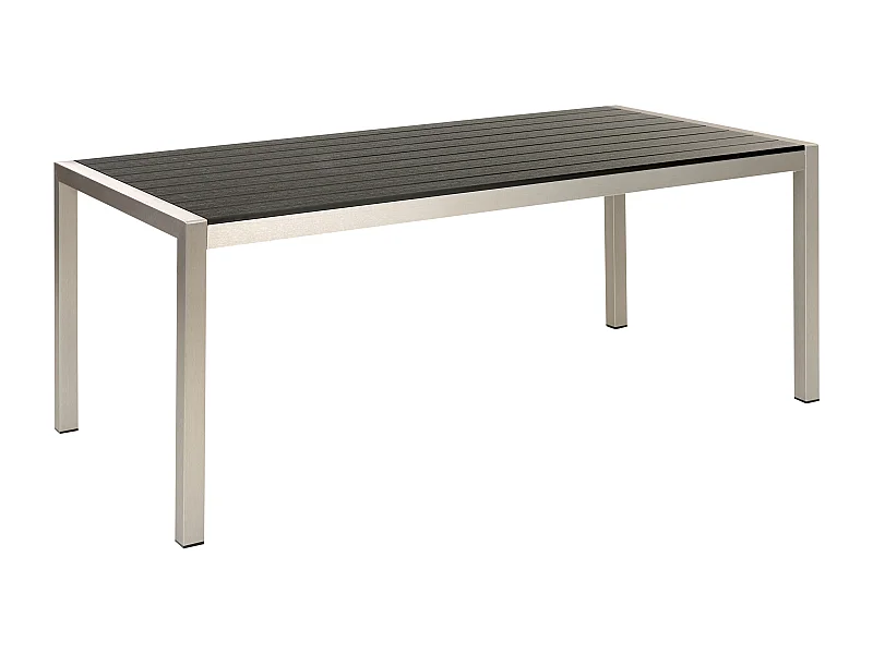 Table de salle à manger de jardin VERNIO 180 cm 90 cm Métal Noir/argenté