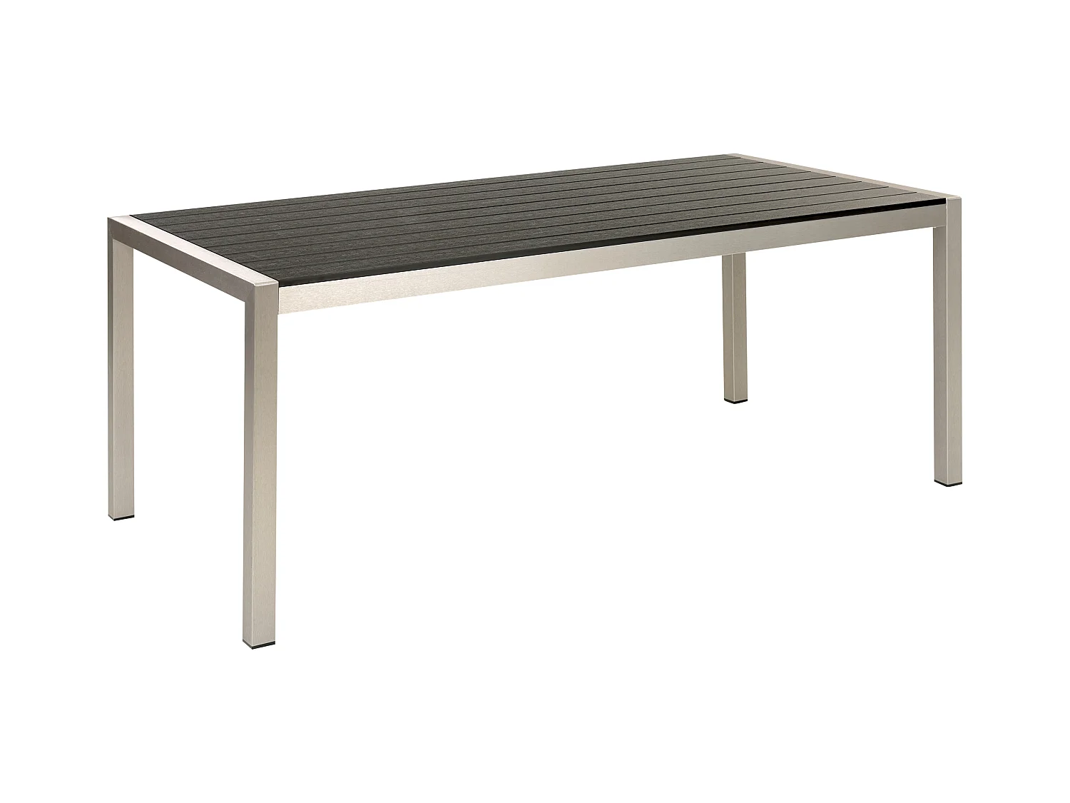 Table de salle à manger de jardin VERNIO 180 cm 90 cm Métal Noir/argenté
