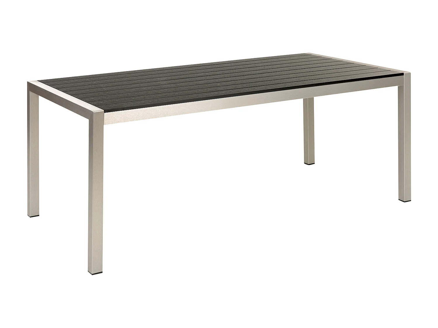 Table de salle à manger de jardin VERNIO 180 cm 90 cm Métal Noir/argenté