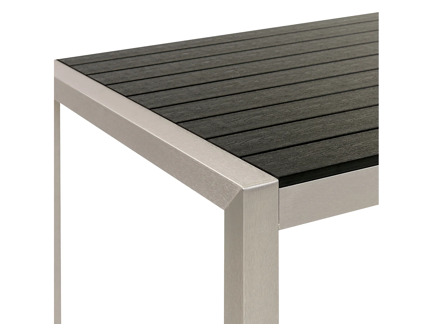 Table de salle à manger de jardin VERNIO 180 cm 90 cm Métal Noir/argenté