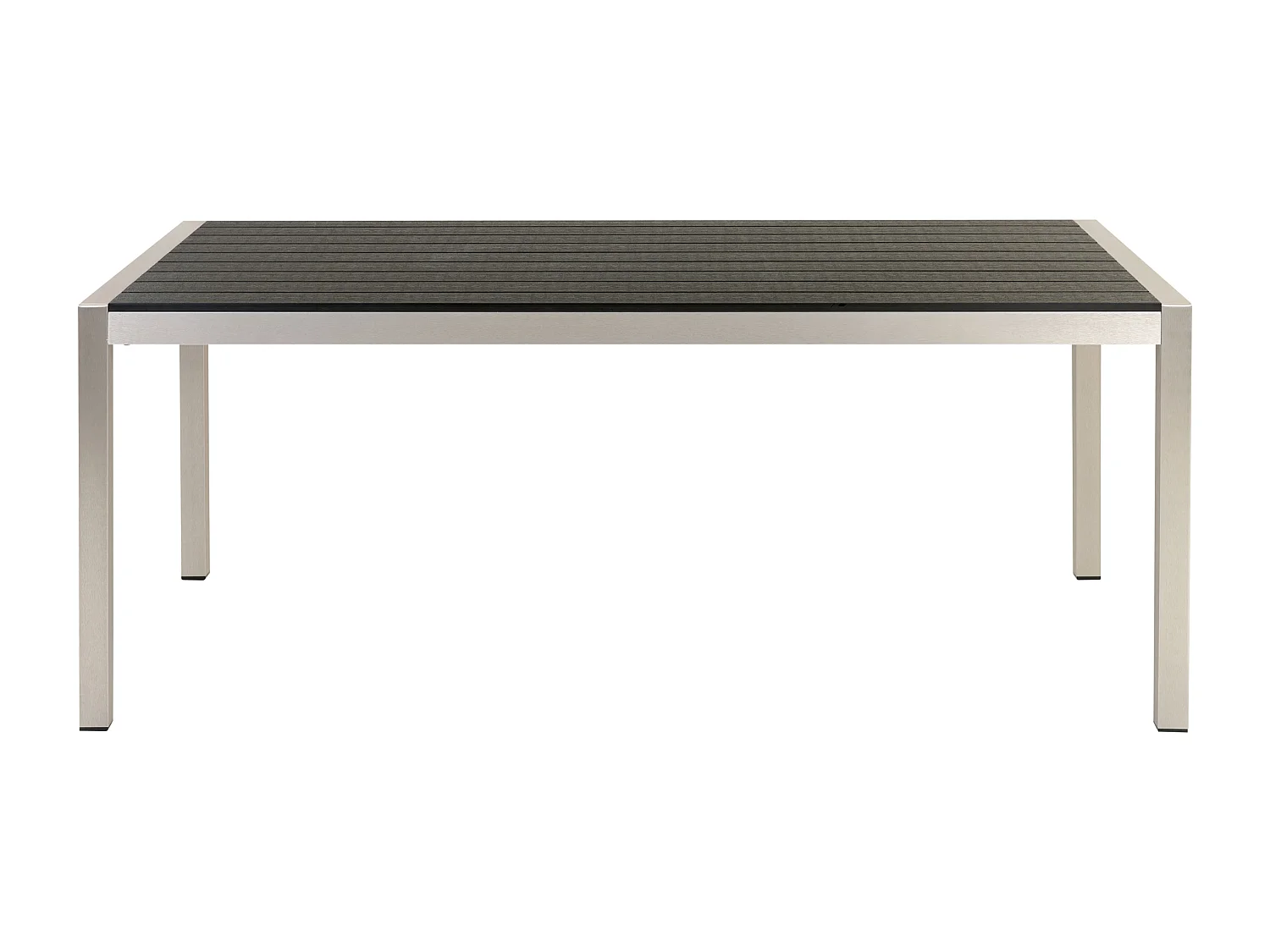 Gartentisch VERNIO 180 cm 90 cm Metall Schwarz / Silber