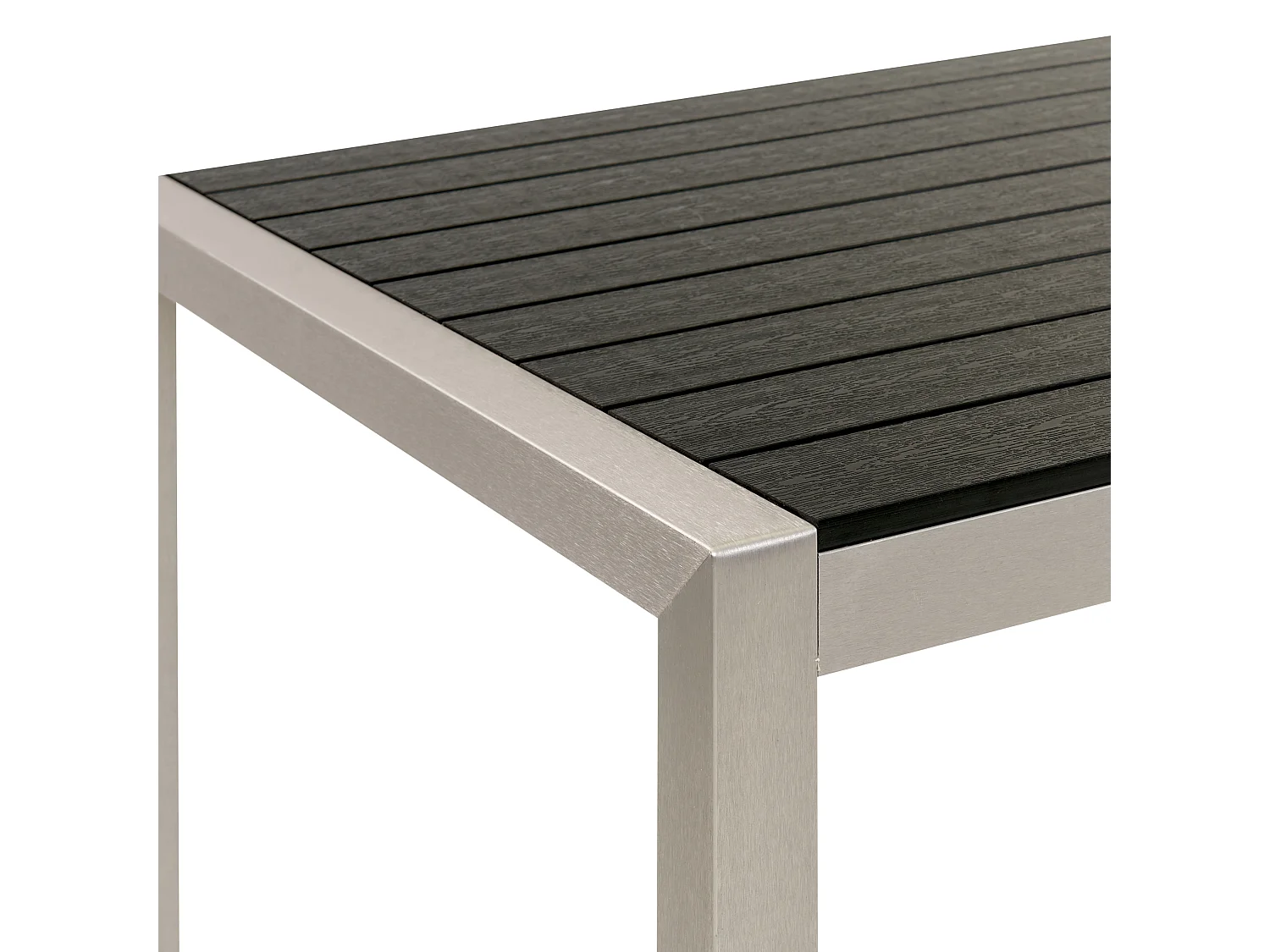 Gartentisch VERNIO 180 cm 90 cm Metall Schwarz / Silber