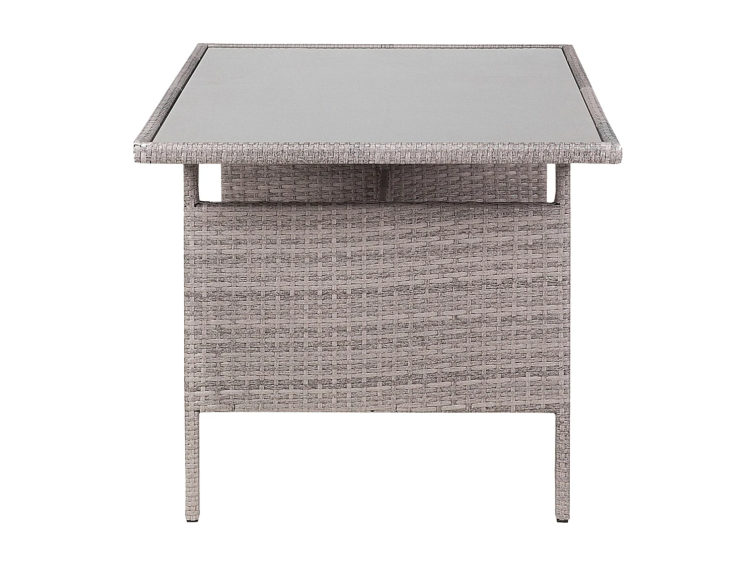 Mesa de jardín VITERBO 145 cm 80 cm Vidrio Gris claro