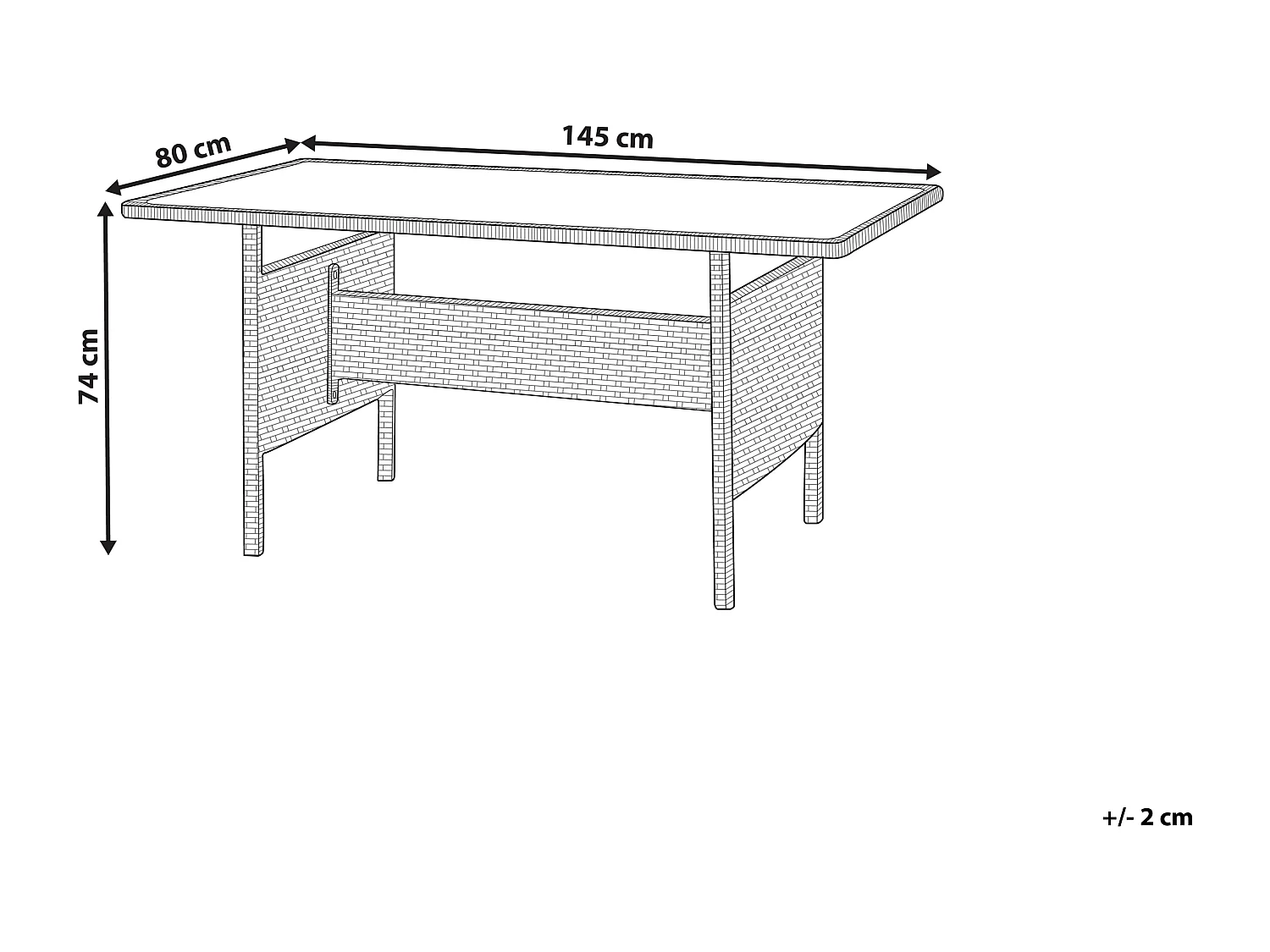 Tuin eettafel VITERBO 145 cm 80 cm Glas Lichtgrijs