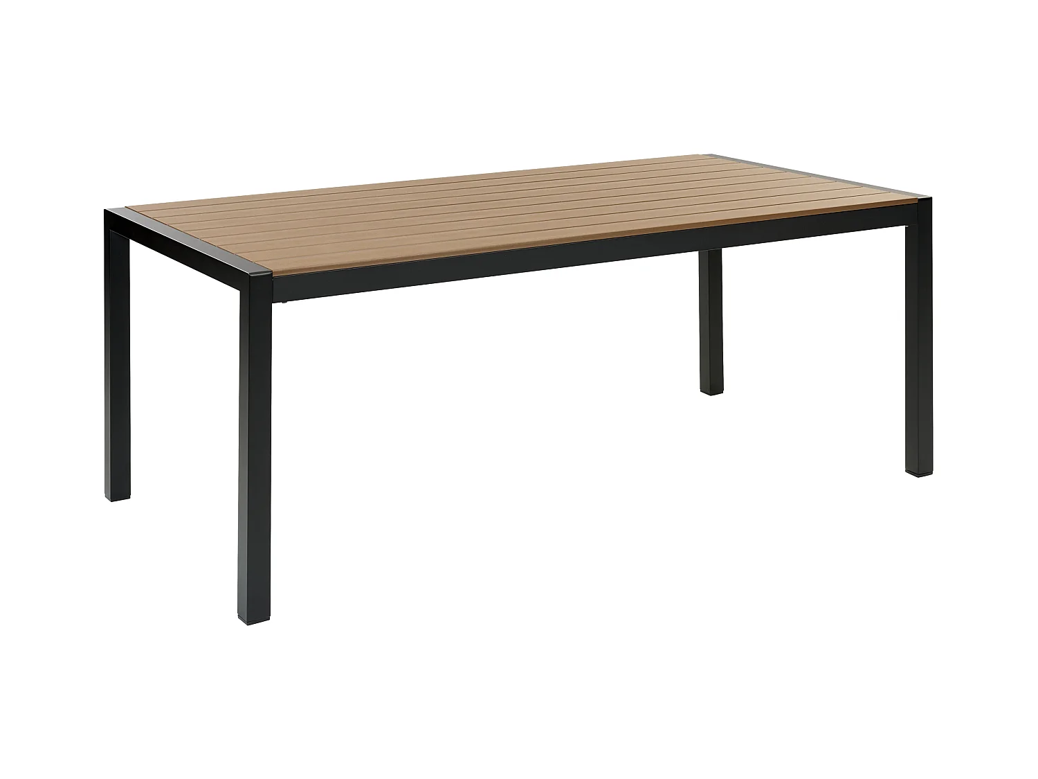 Table de salle à manger de jardin VERNIO 180 cm 90 cm Métal Marron/noir