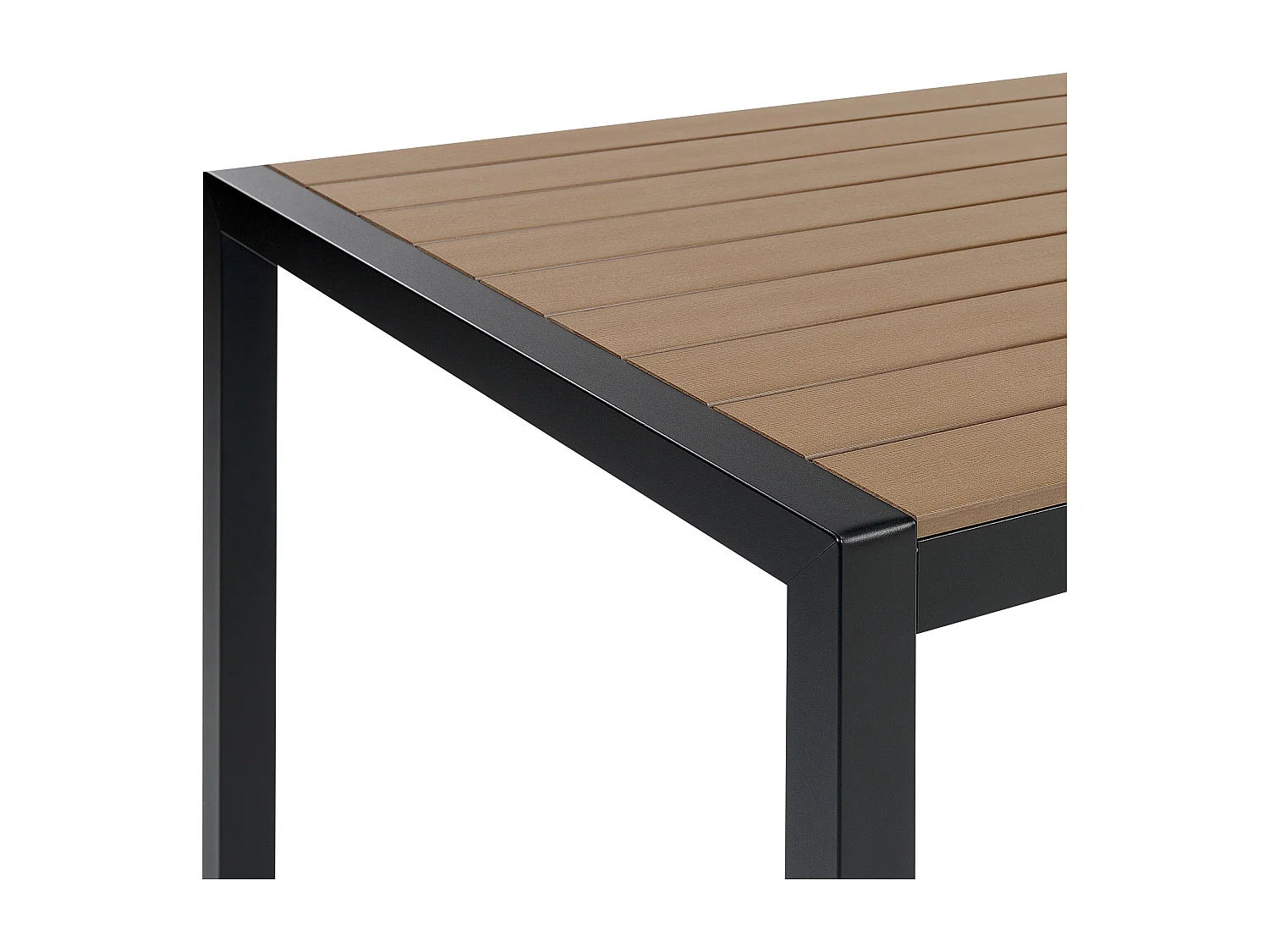 Table de salle à manger de jardin VERNIO 180 cm 90 cm Métal Marron/noir