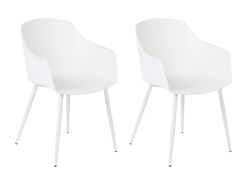 Lot de 2 chaises de salle à manger FONDA Blanc