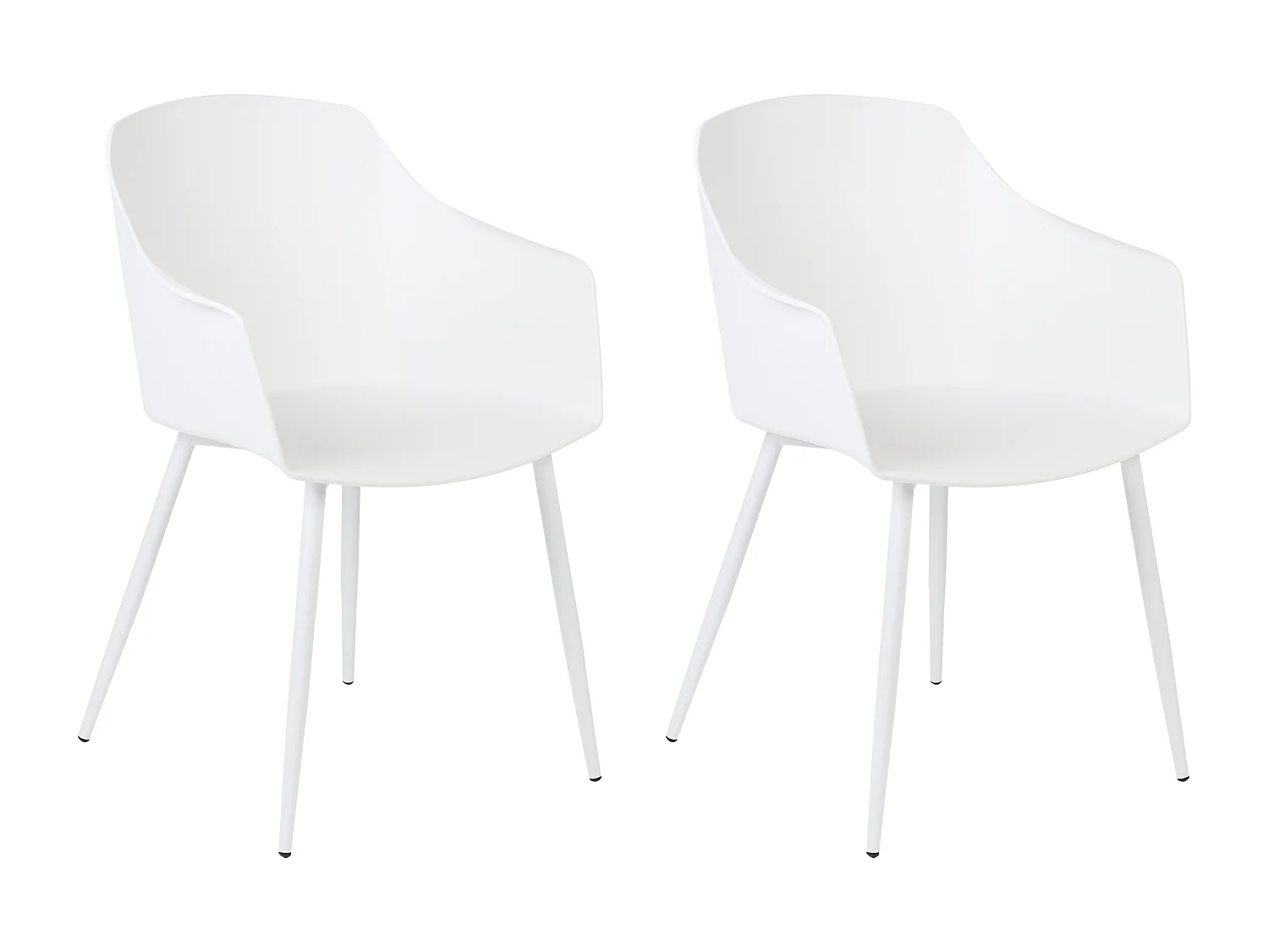 Lot de 2 chaises de salle à manger FONDA Blanc
