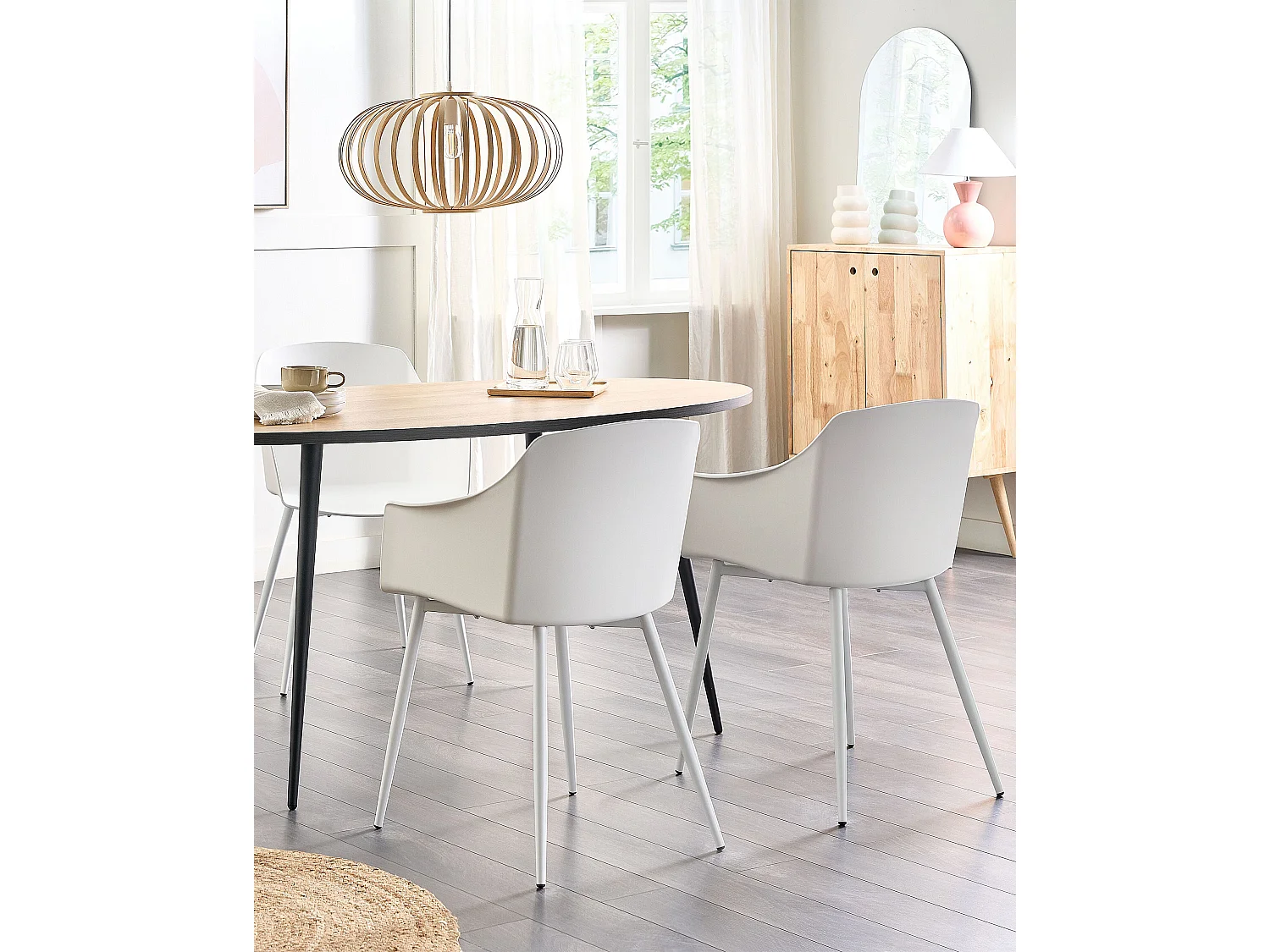 Lot de 2 chaises de salle à manger FONDA Blanc