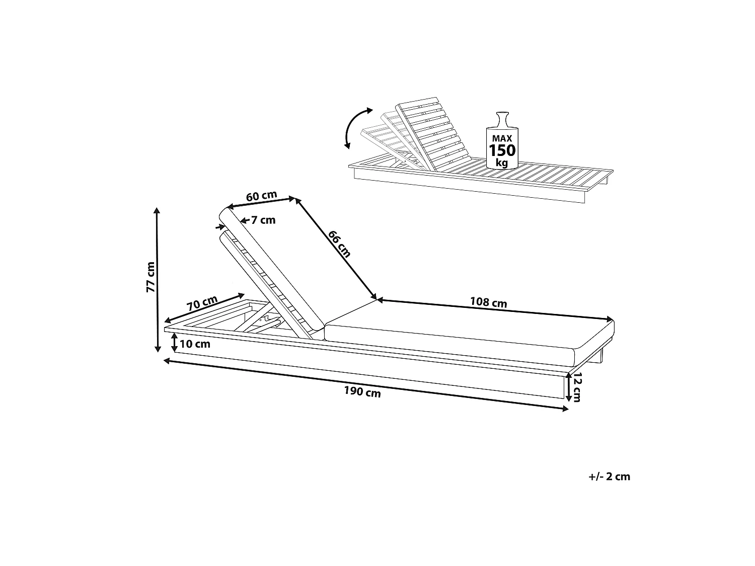 Transat avec coussin GRANARI Acacia Marron