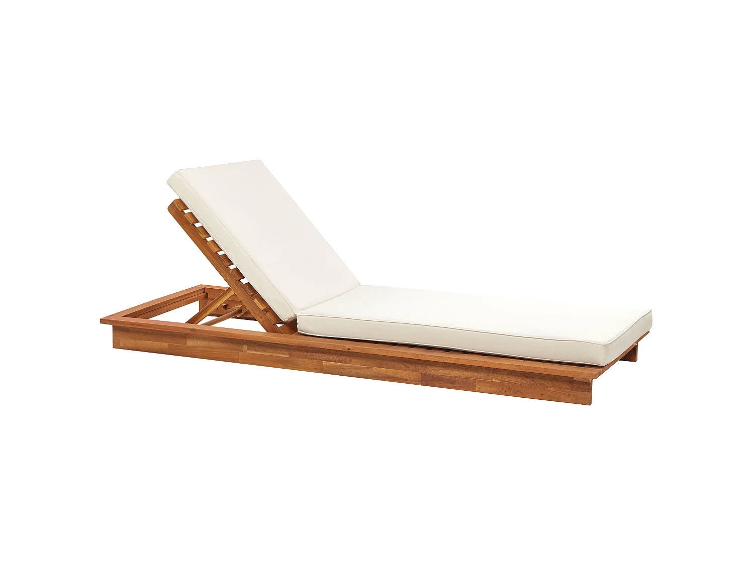 Leżak ogrodowy z poduszką GRANARI Rozkładany Drewno akacjowe Brązowy