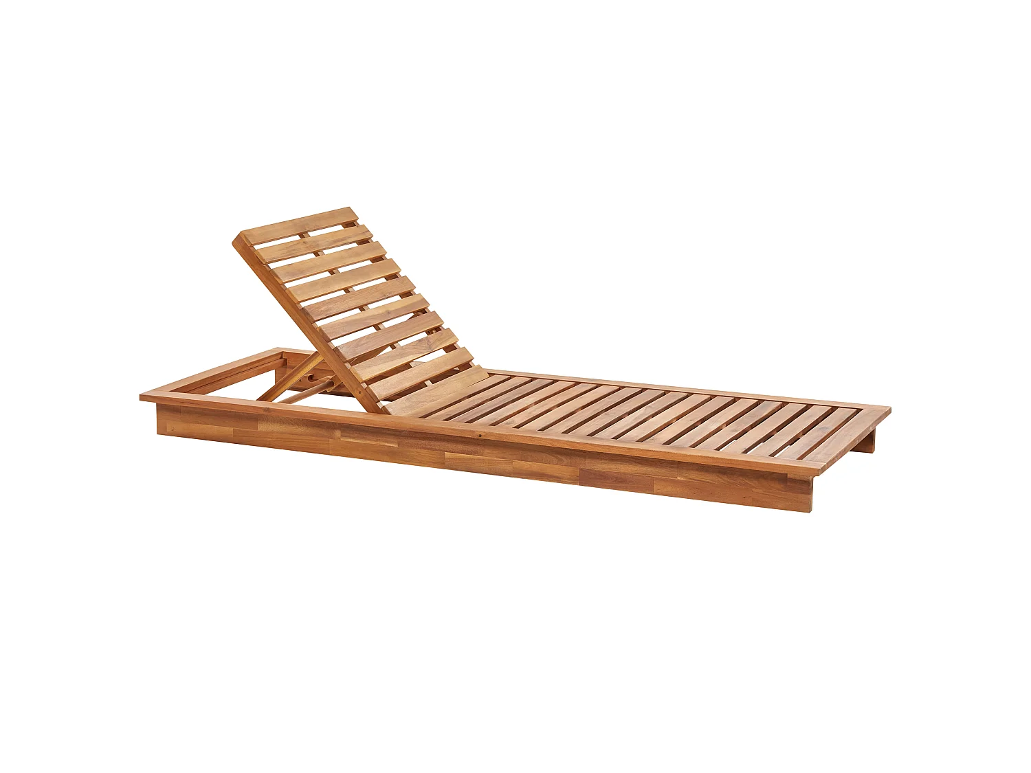 Leżak ogrodowy z poduszką GRANARI Rozkładany Drewno akacjowe Brązowy