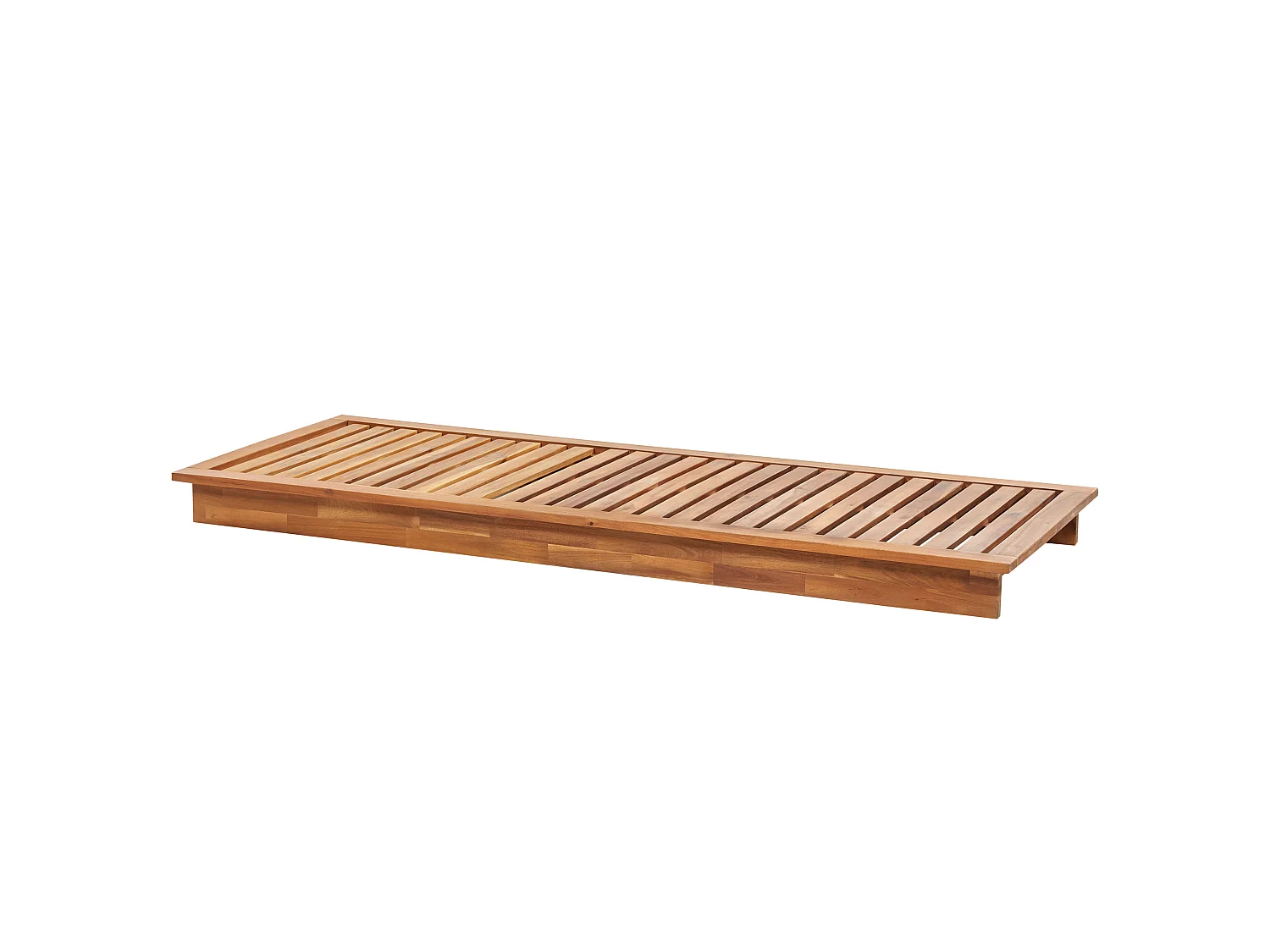 Sun Lounger with Cushion GRANARI Reclining Acacia Wood Brown