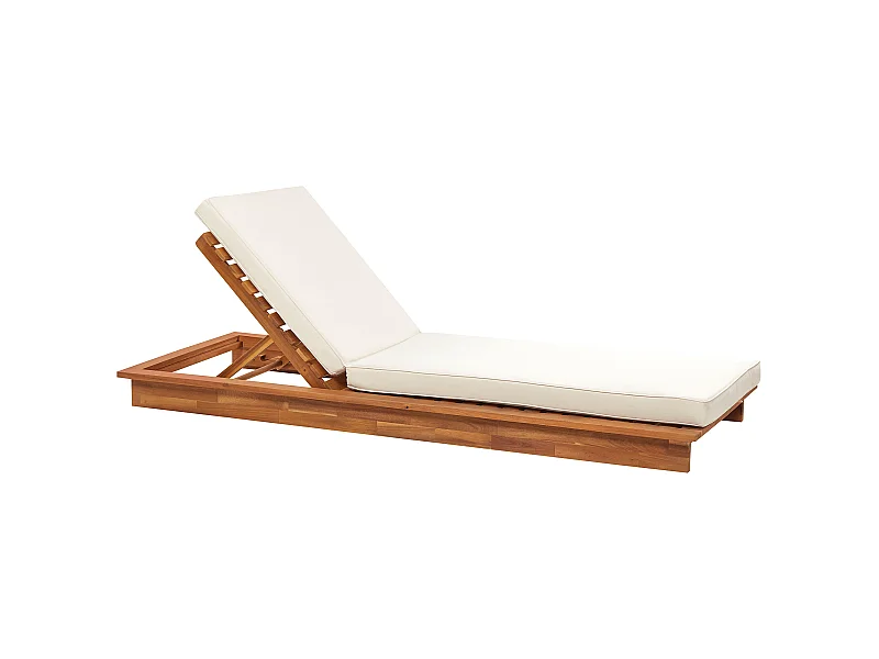 Leżak ogrodowy z poduszką GRANARI Rozkładany Drewno akacjowe Brązowy