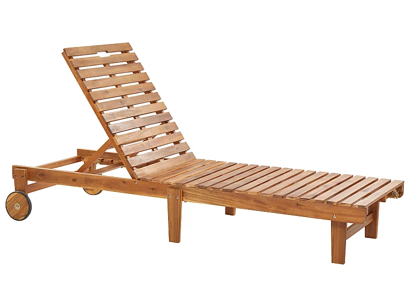 Gartenliege Akazienholz heller Holzfarbton klappbar verstellbar Pietralunga