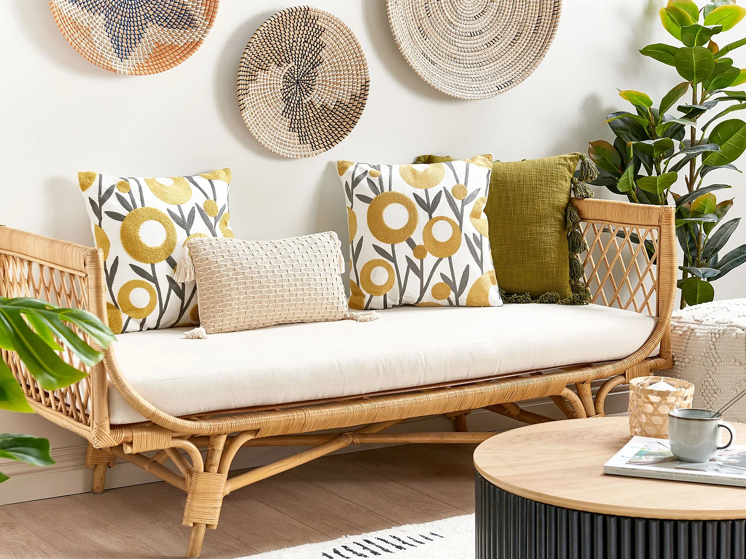 Set di 2 cuscini SHALLOT Cotone 45 x 45 cm Multicolore Trama floreale