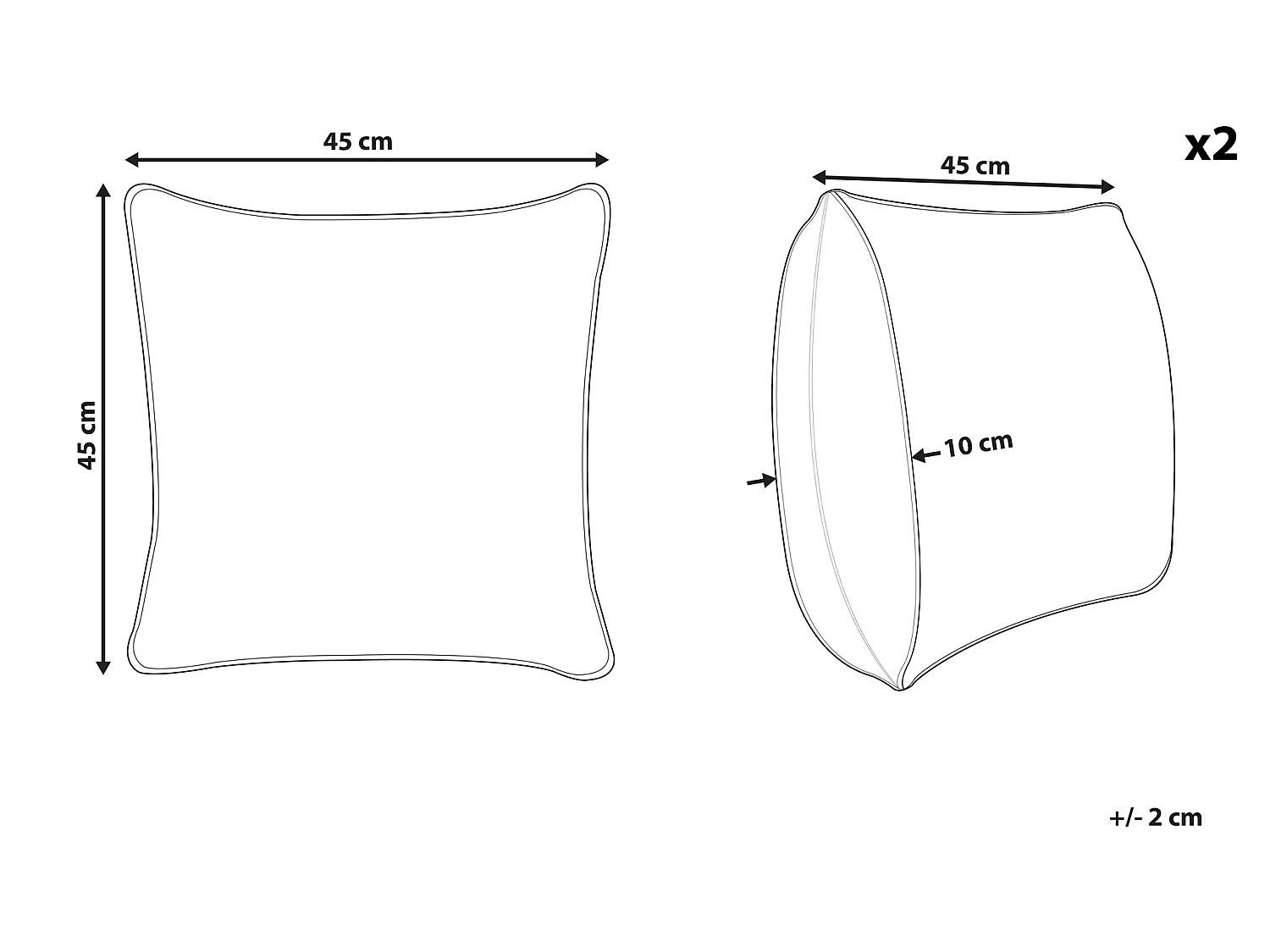 Conjunto de 2 almofadas decorativas AVENS 45 x 45 cm Multicolor Padrão de plantas