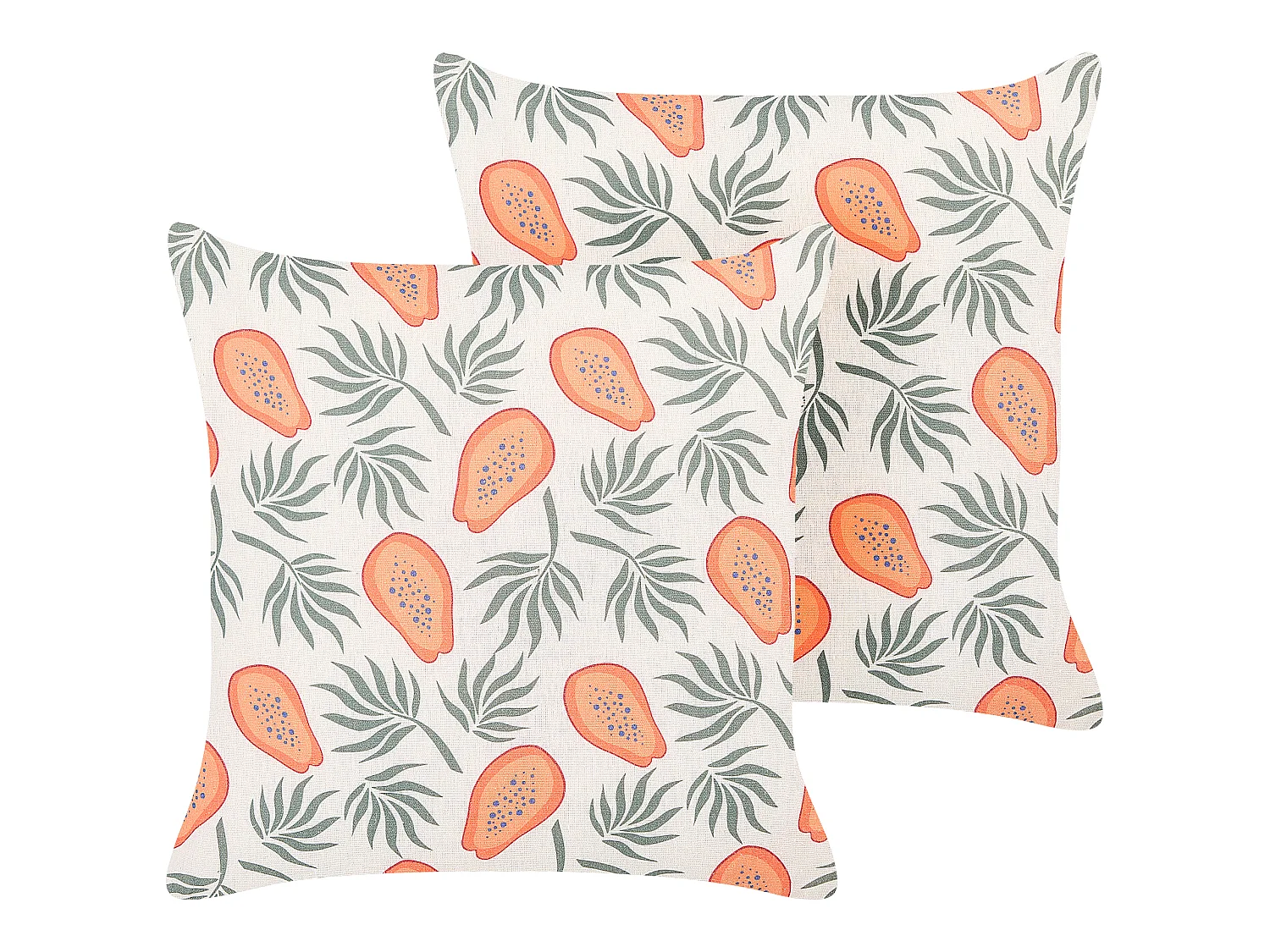 Lot de 2 coussins décoratifs AVENS 45 x 45 cm Multicolore Motif de plante