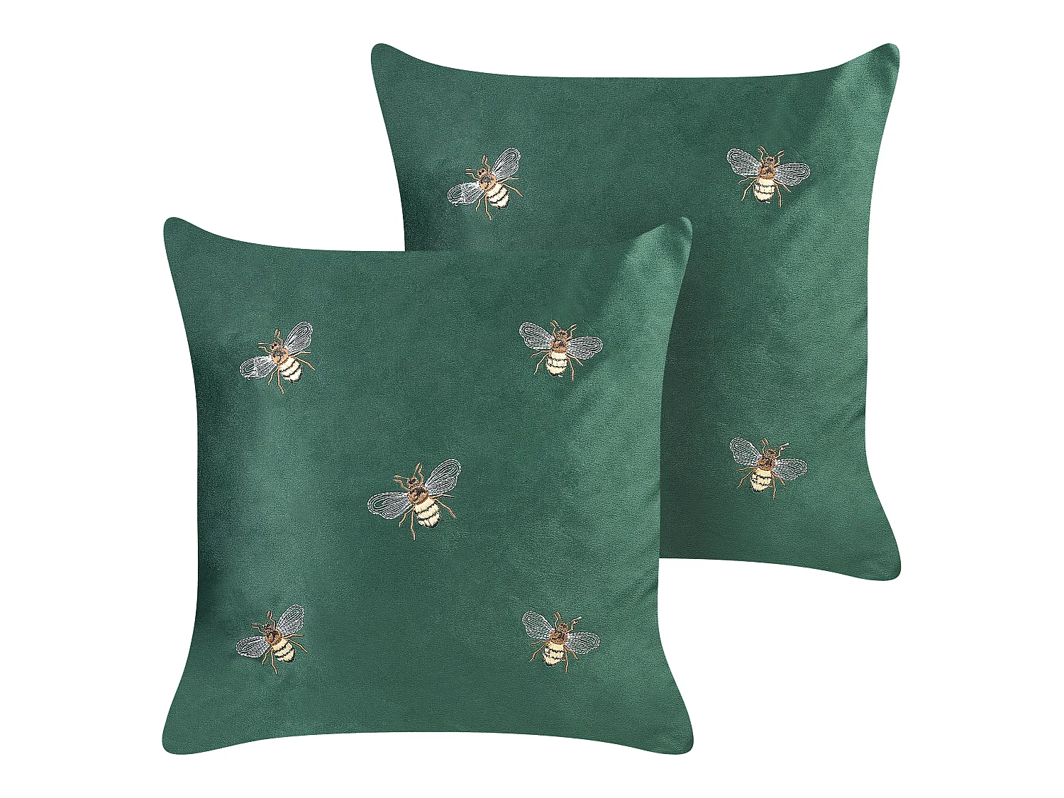 Set di 2 cuscini TALINUM Velluto 45 x 45 cm Verde smeraldo Trama animale
