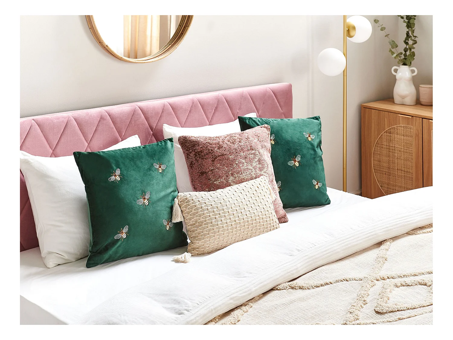 Set van 2 decoratieve kussens TALINUM Fluweel 45 x 45 cm Smaragdgroen Dierenprint