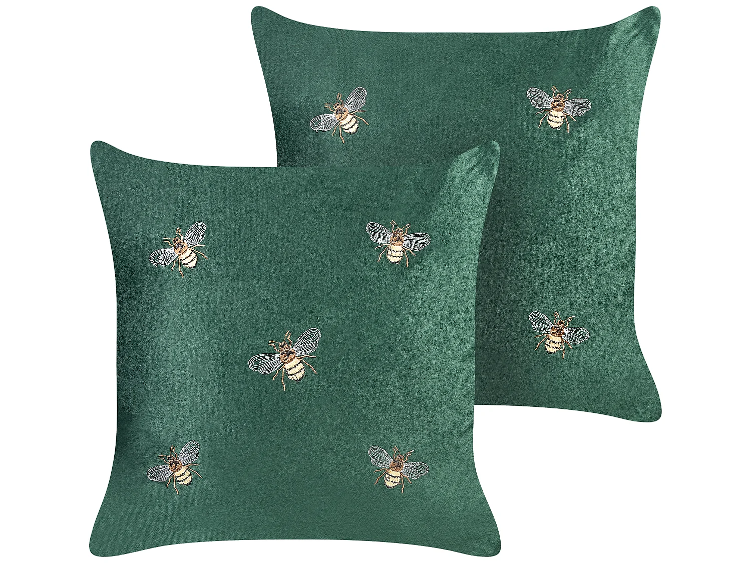 Conjunto de 2 almofadas decorativas TALINUM Veludo 45 x 45 cm Verde esmeralda Padrão animal