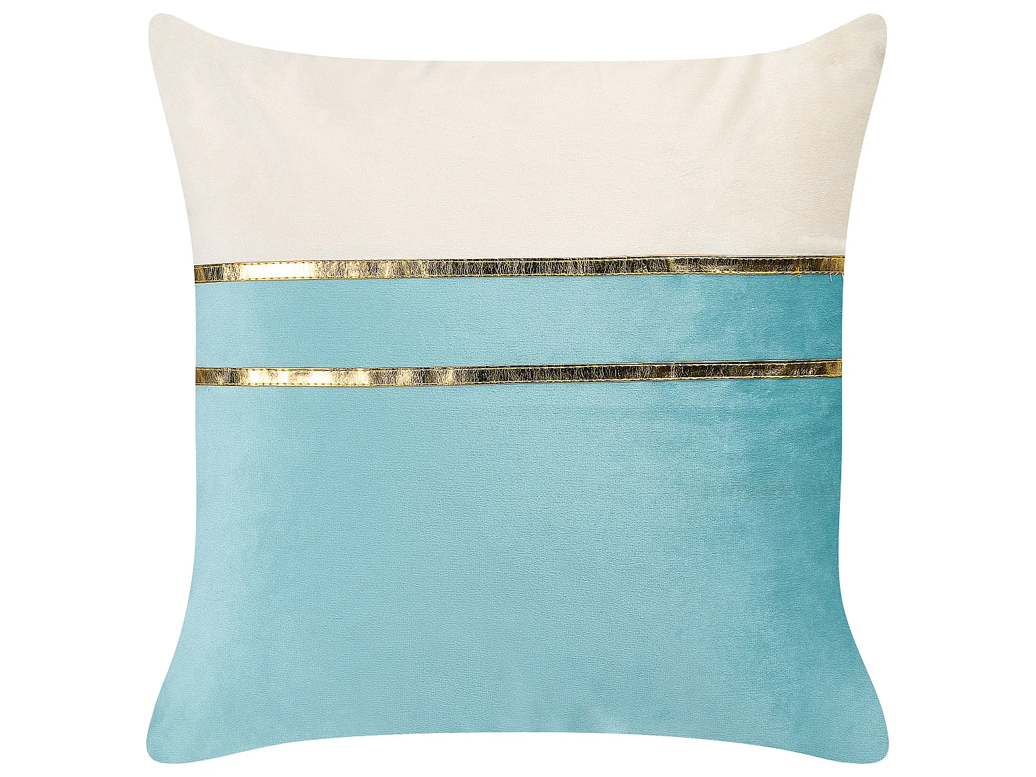 Lot de 2 coussins décoratifs ALLIUM Velours 45 x 45 cm Bleu À rayure