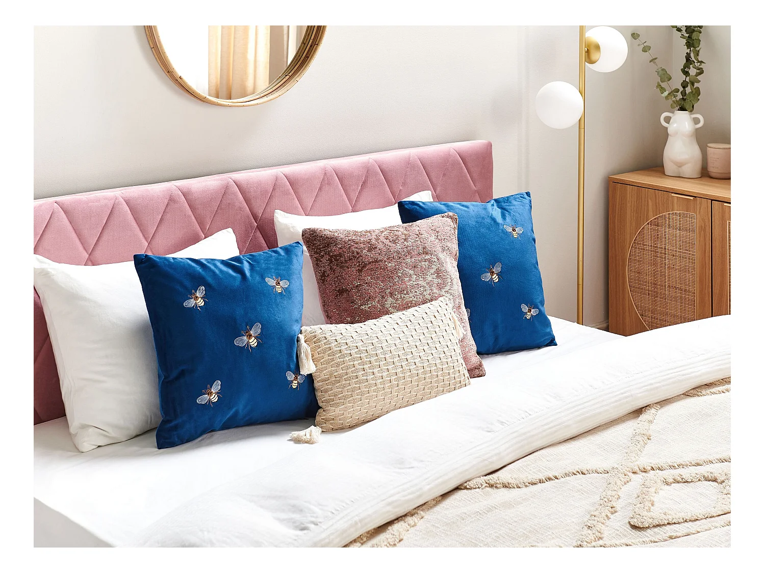 Lot de 2 coussins décoratifs TALINUM Velours 45 x 45 cm Bleu Motif animal