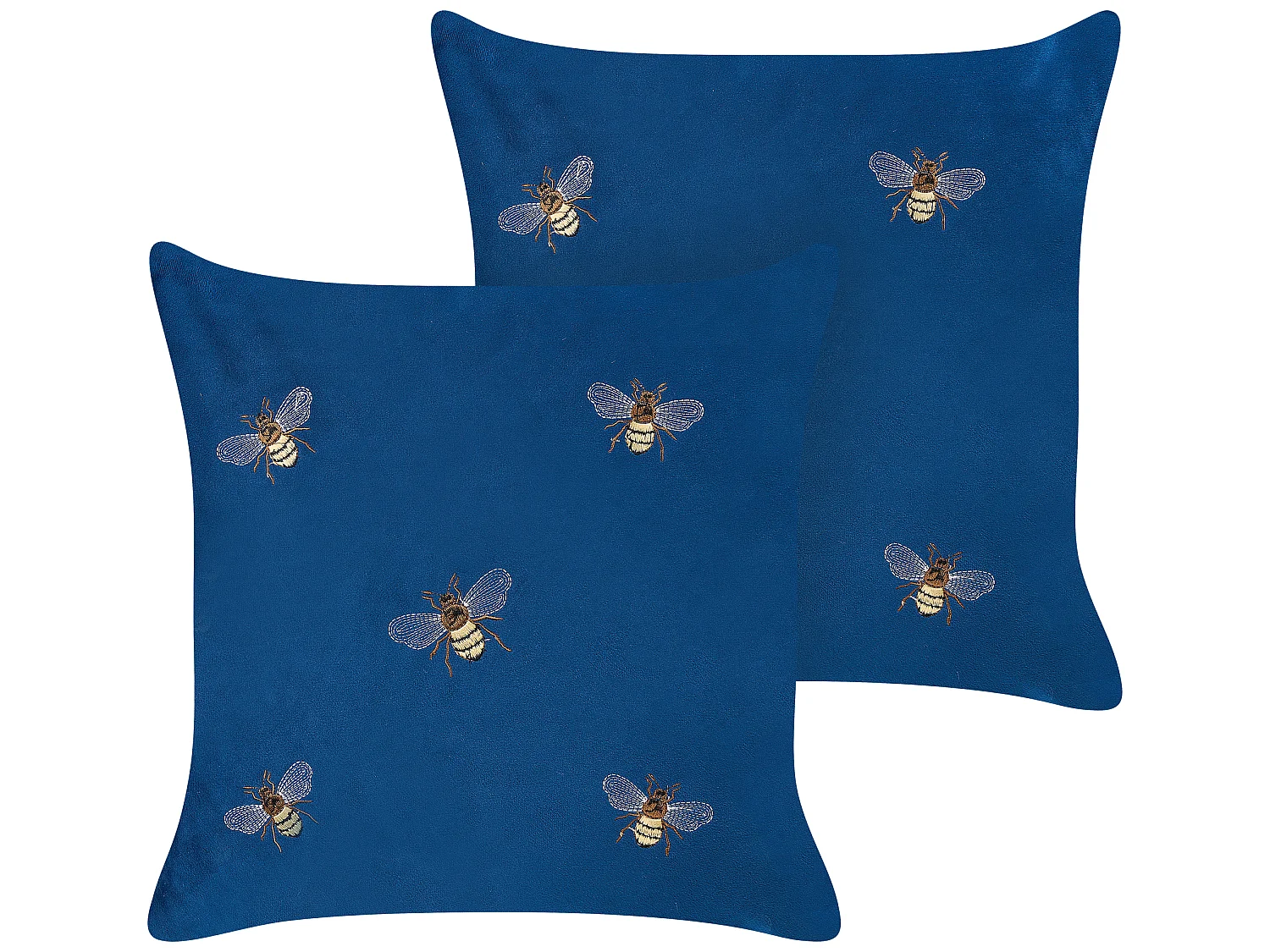 Conjunto de 2 almofadas decorativas TALINUM Veludo 45 x 45 cm Azul Padrão animal