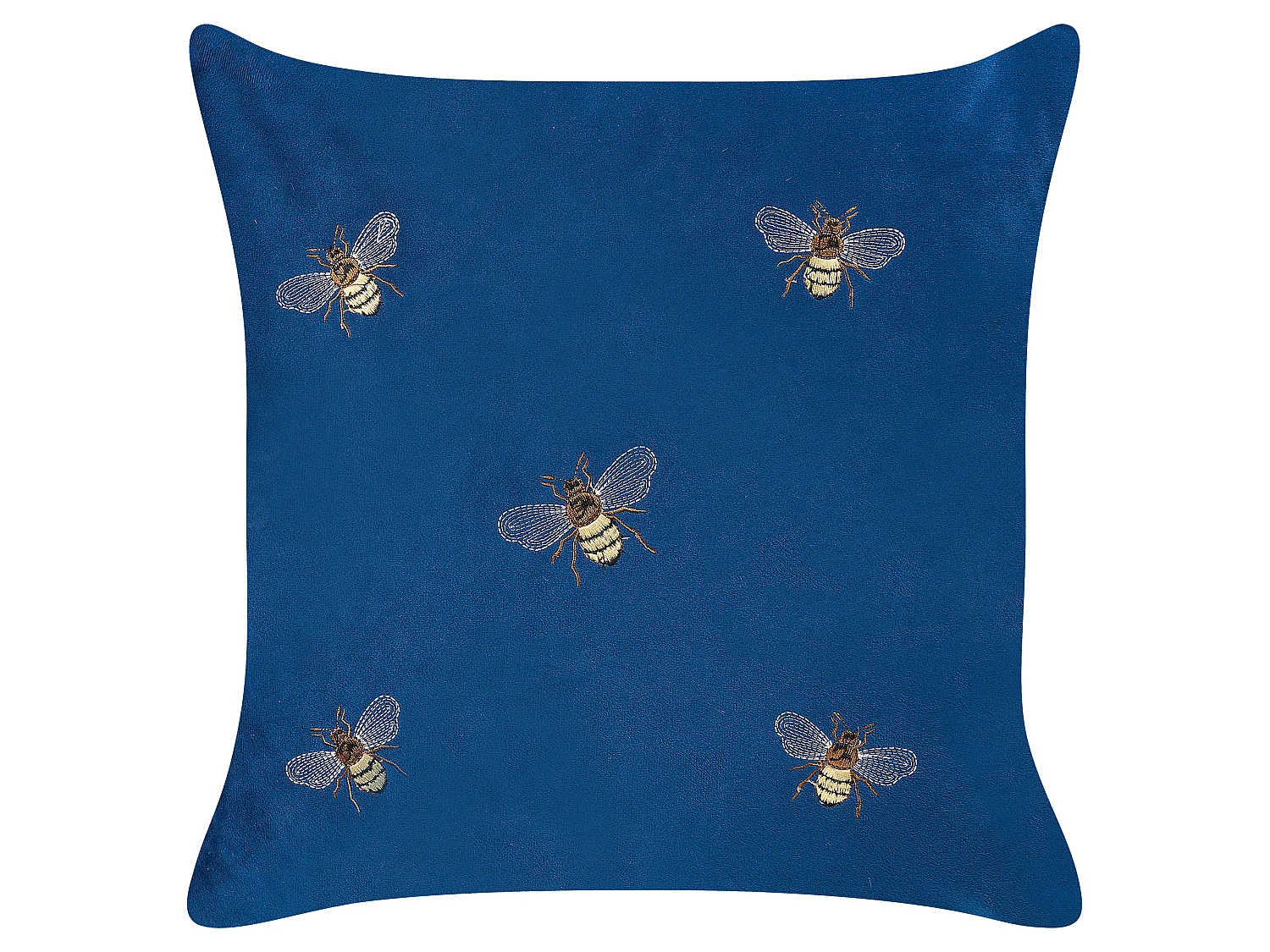 Set med 2 prydnadskuddar TALINUM 45 x 45 cm Sammet Blå Djurtryck