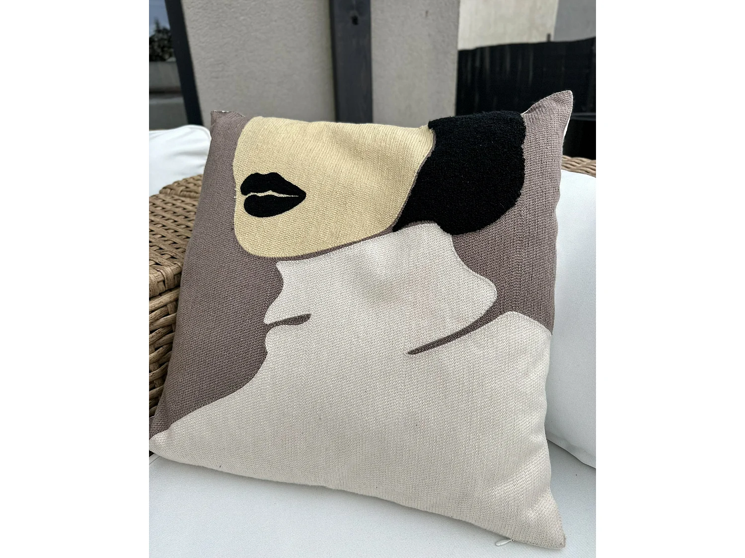 Set van 2 decoratieve kussens SILPHIUM Katoen 45 x 45 cm Bruin Abstract patroon
