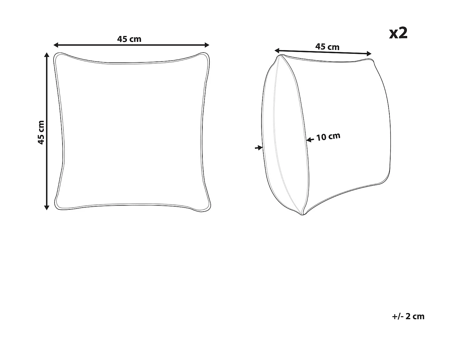 Conjunto de 2 almofadas decorativas YARROW Veludo 45 x 45 cm Creme Padrão geométrico