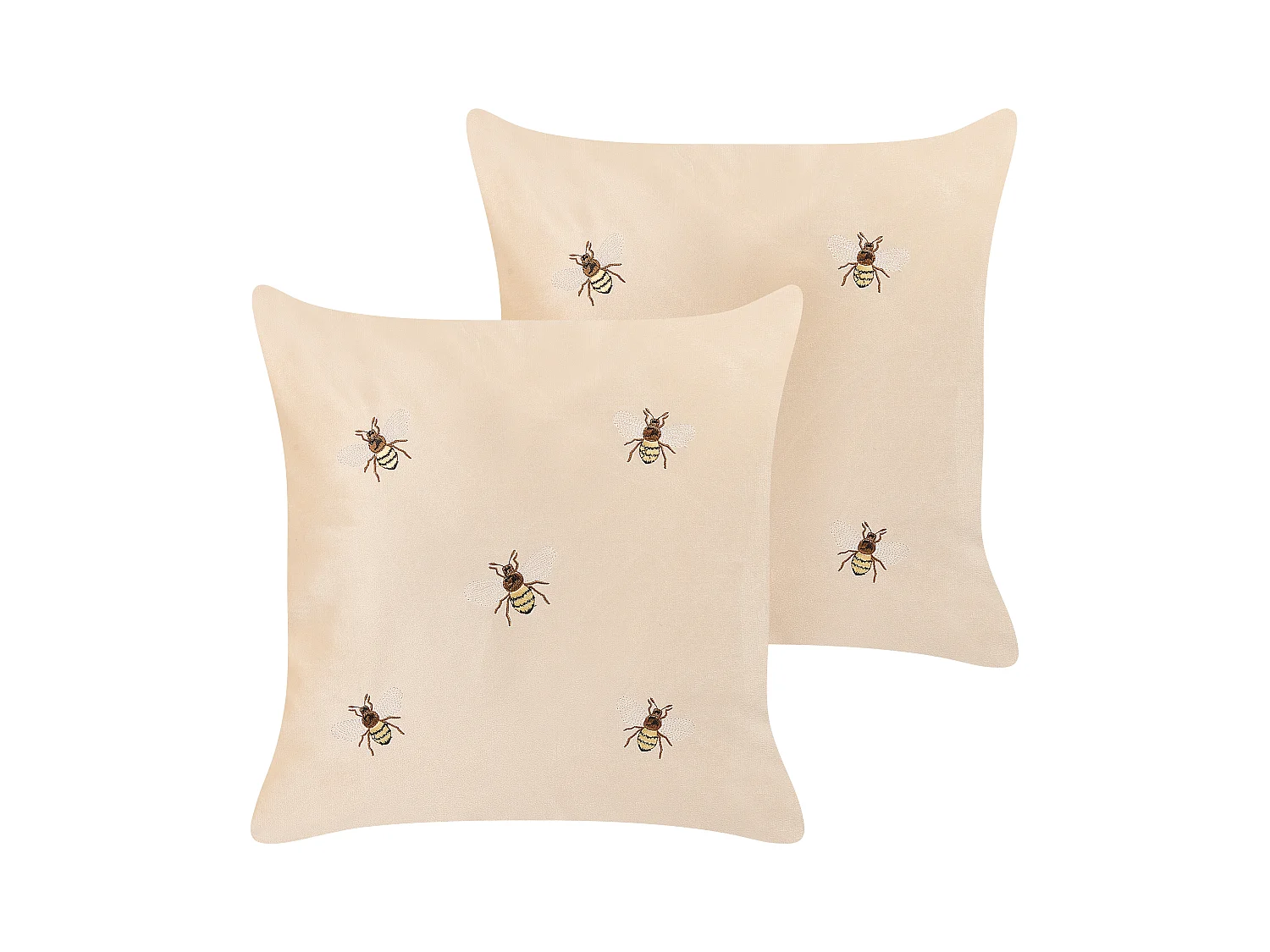 Lot de 2 coussins décoratifs TALINUM Velours 45 x 45 cm Beige Motif animal