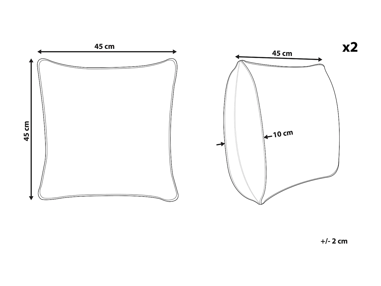 Zestaw 2 poduszek dekoracyjnych TALINUM Welur 45 x 45 cm Beżowy Wzór zwierzęcy