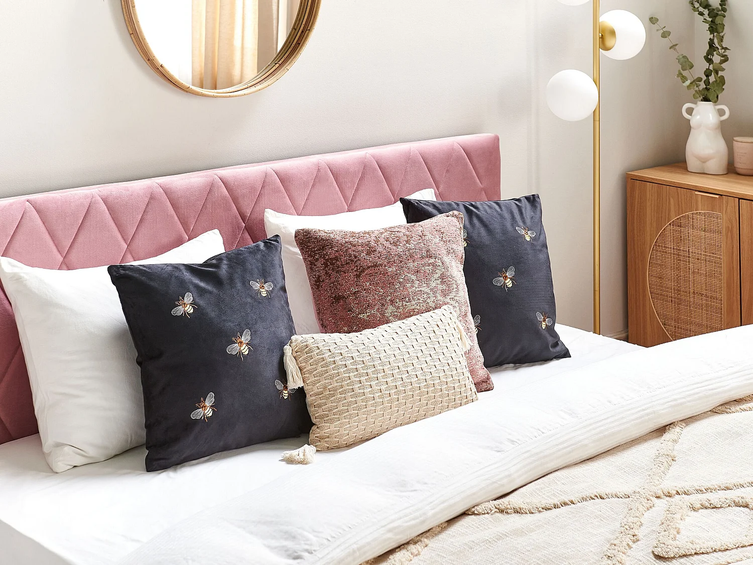 Dekokissen 2er Set TALINUM Samtstoff 45 x 45 cm Schwarz Tiermuster