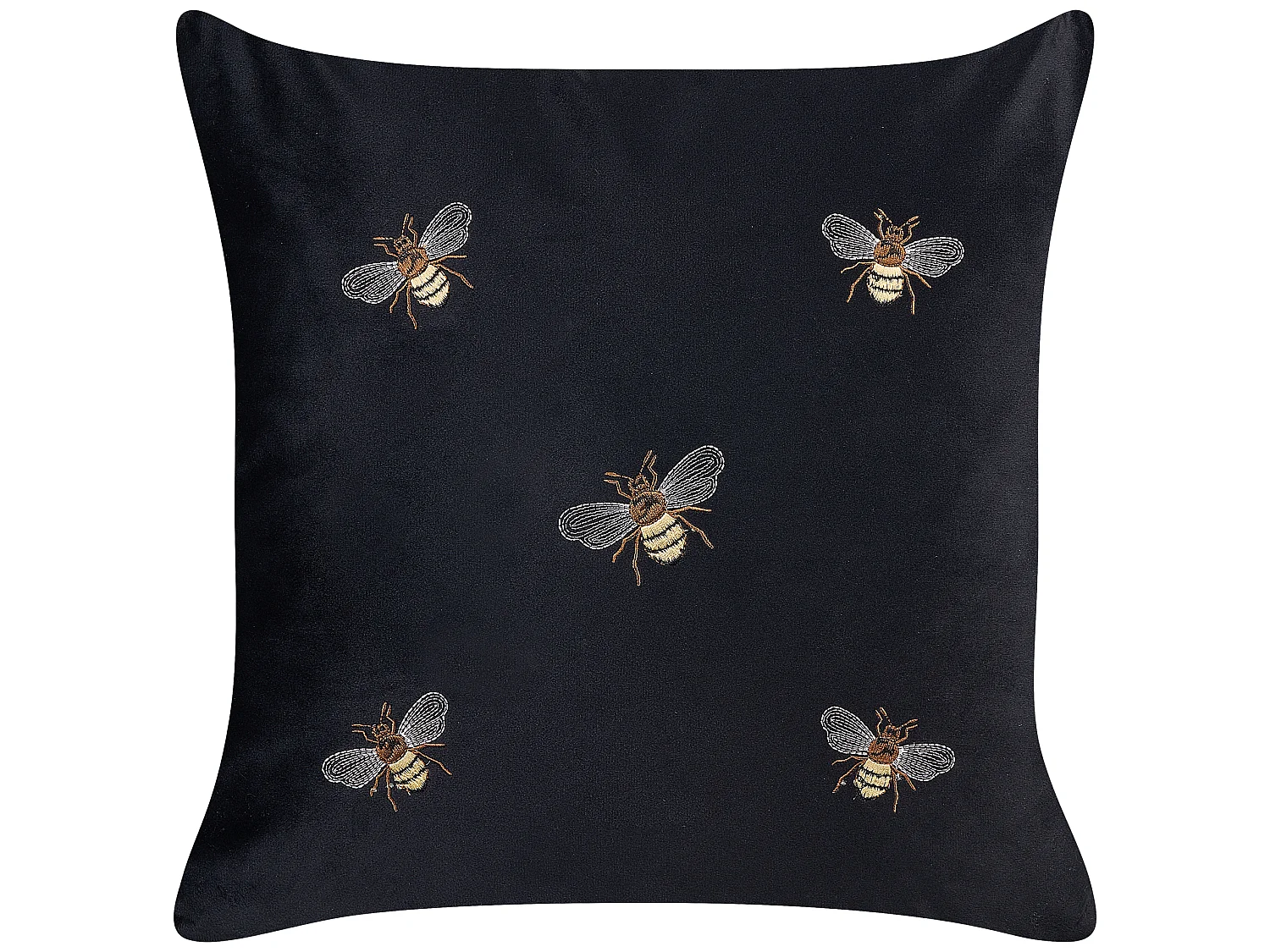 Dekokissen 2er Set TALINUM Samtstoff 45 x 45 cm Schwarz Tiermuster