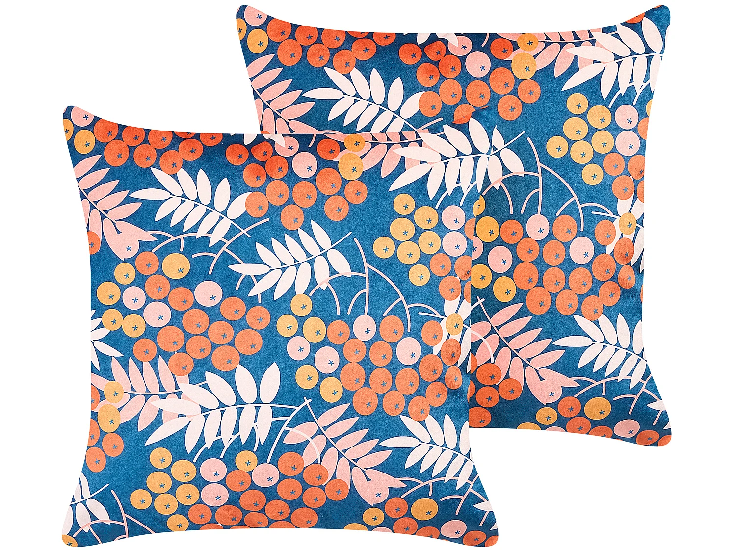 Set di 2 cuscini SUMAC Velluto 45 x 45 cm Multicolore Trama di piante