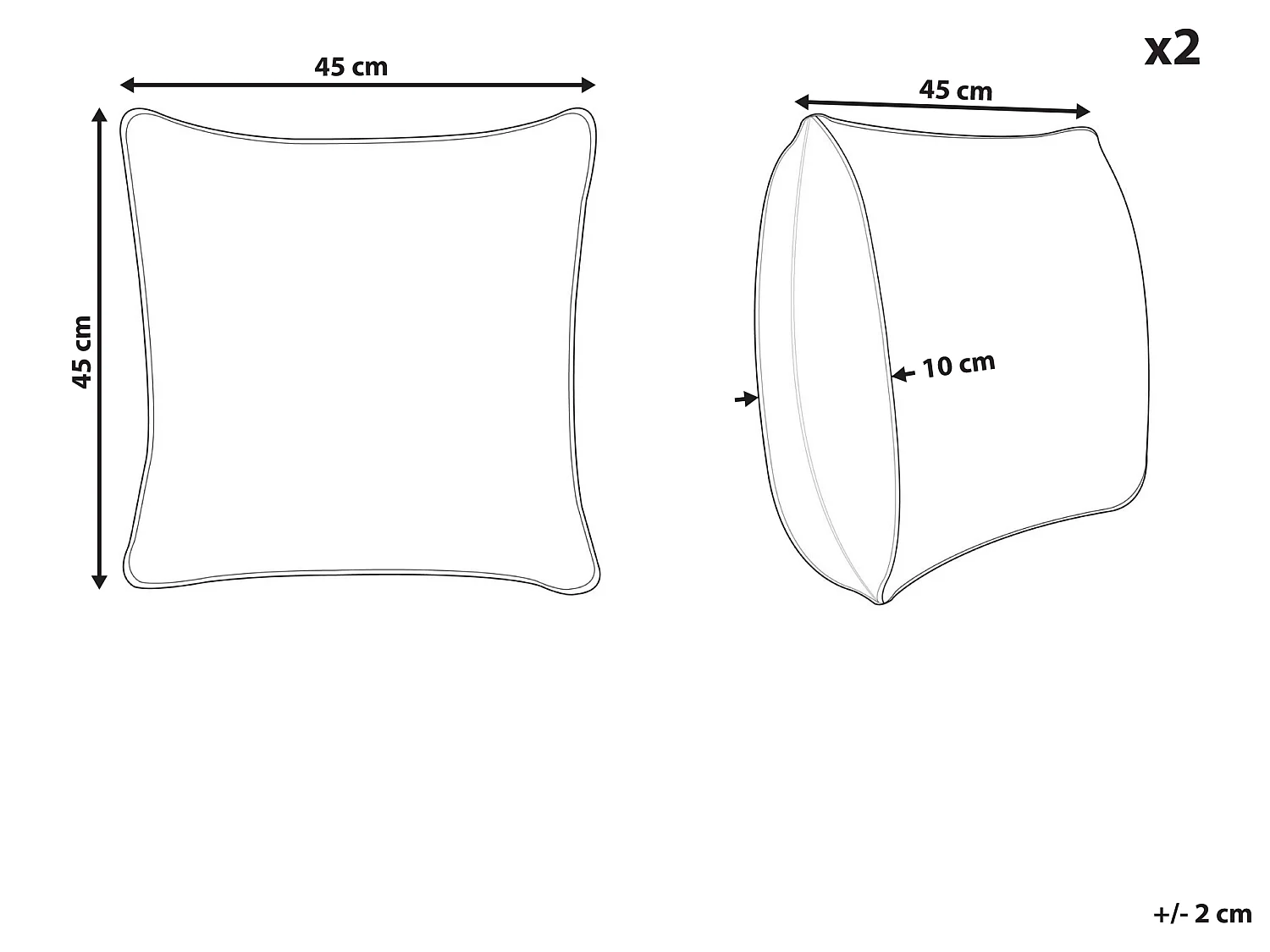 Set di 2 cuscini SUMAC Velluto 45 x 45 cm Multicolore Trama di piante