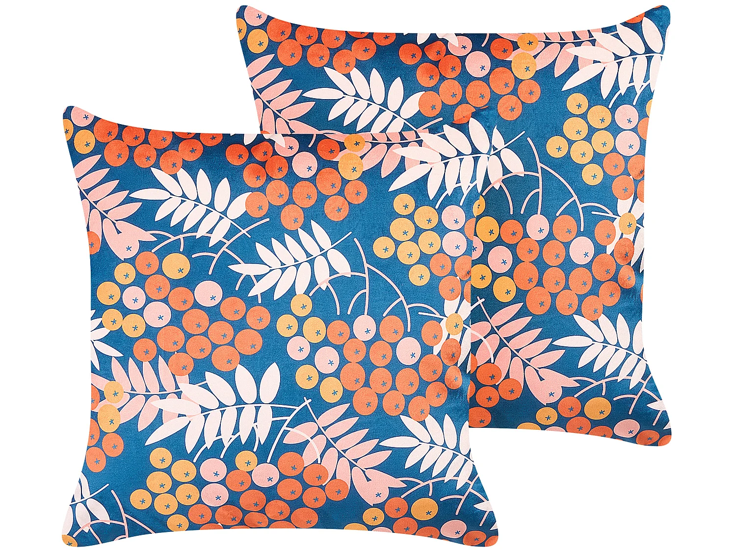 Set di 2 cuscini SUMAC Velluto 45 x 45 cm Multicolore Trama di piante