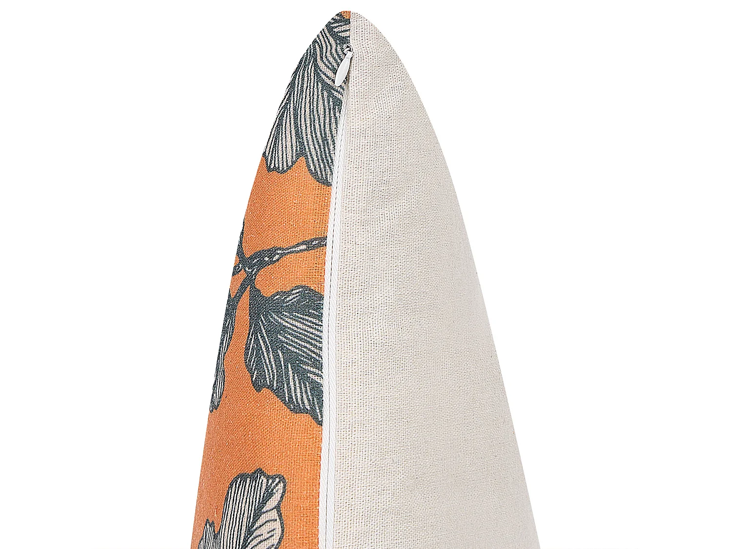 Dekokissen orange / schwarz 45 x 45 cm quadratisch Blätter Motiv 2er Set Spirea