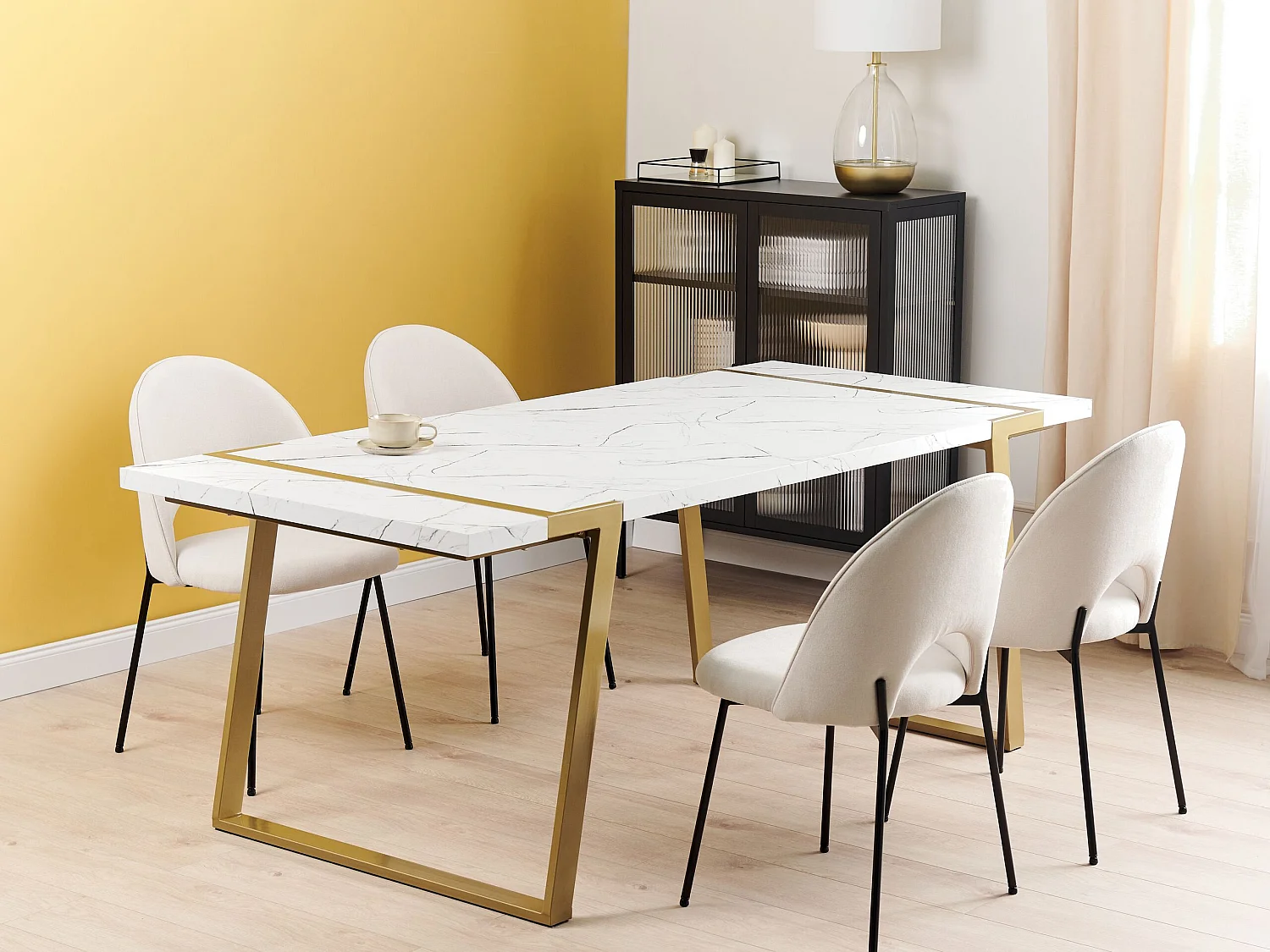 Table de repas MARTYNIKA Marbre blanc 200 cm 90 cm