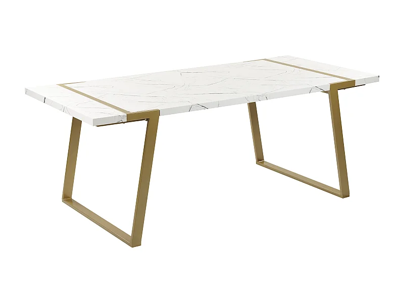 Table de repas MARTYNIKA Marbre blanc 200 cm 90 cm