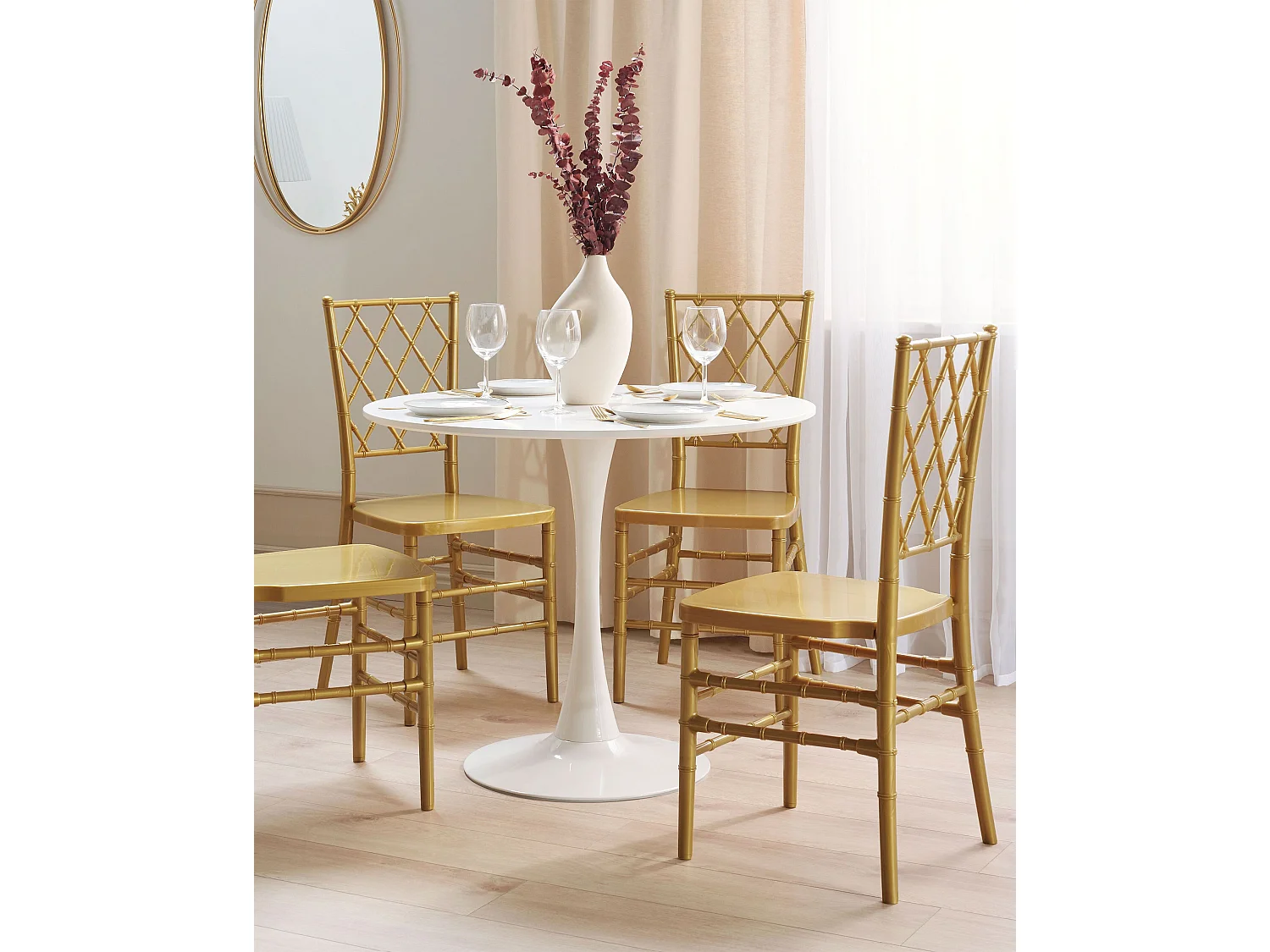 Lot de 2 chaises de salle à manger CLARION Doré