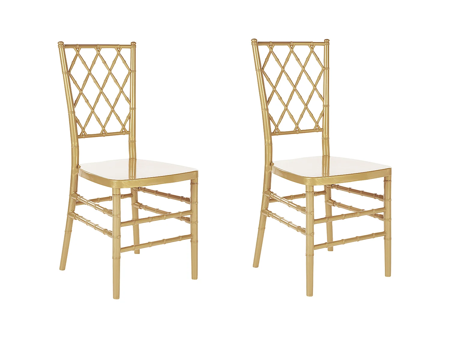 Lot de 2 chaises de salle à manger CLARION Doré