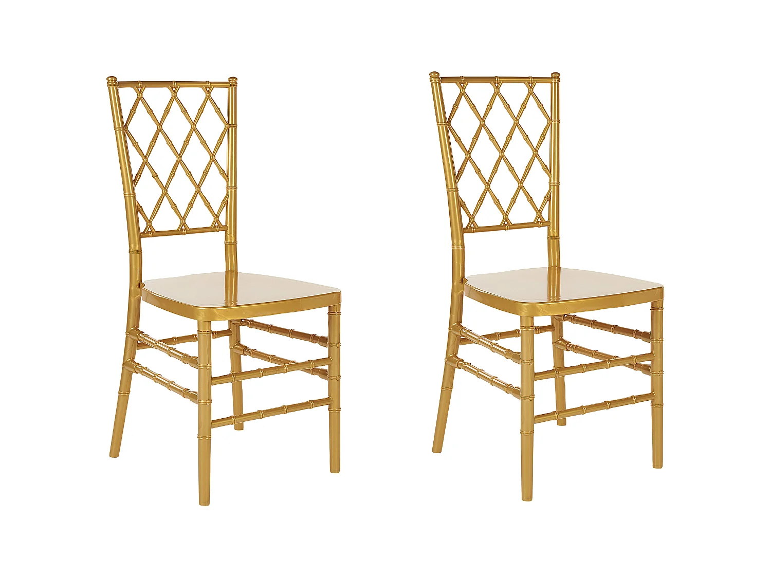 Lot de 2 chaises de salle à manger CLARION Doré