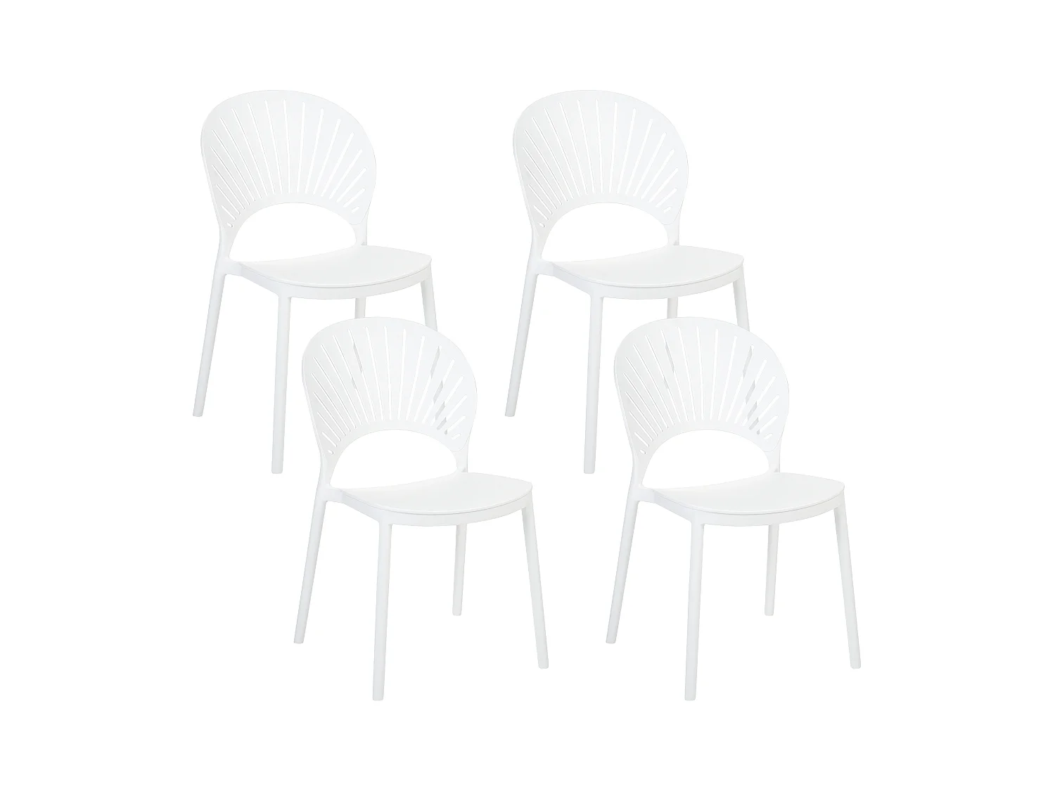 Lot de 4 chaises de jardin OSTIA Blanc