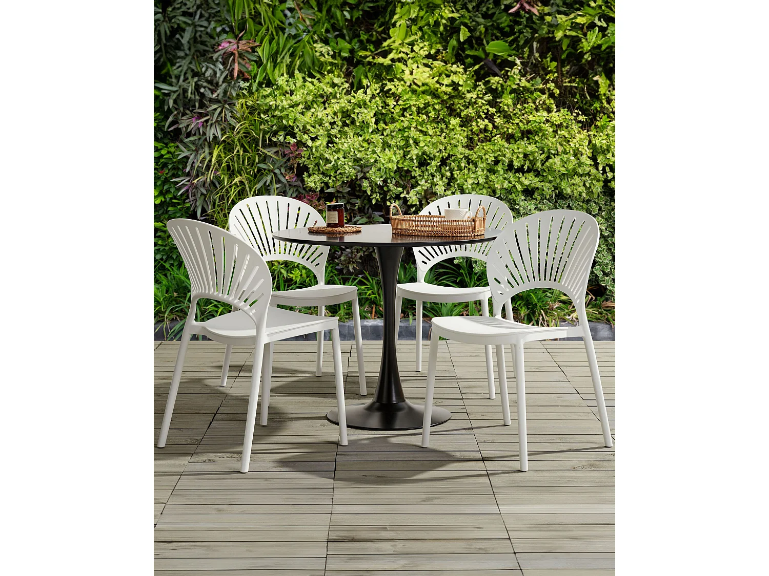 Set van 4 tuinstoelen OSTIA Wit