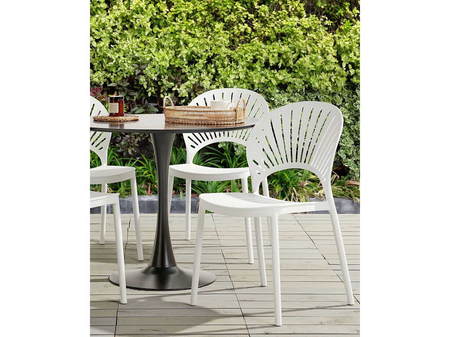 Set van 4 tuinstoelen OSTIA Wit