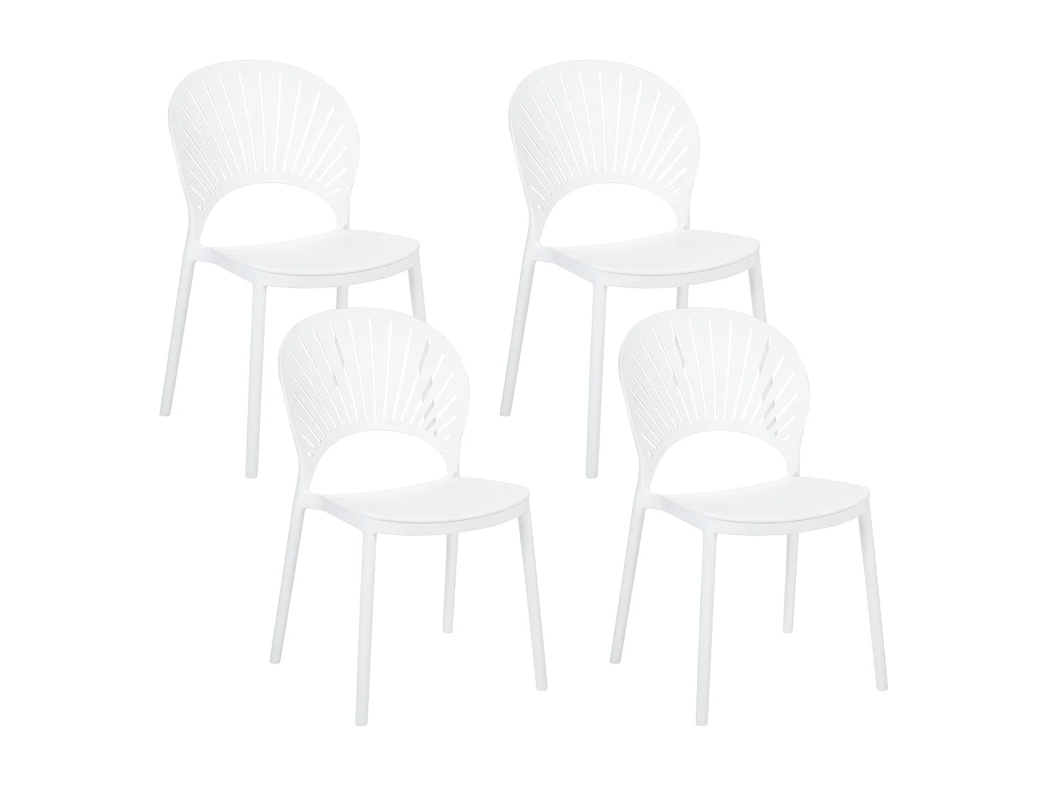 Lot de 4 chaises de jardin OSTIA Blanc