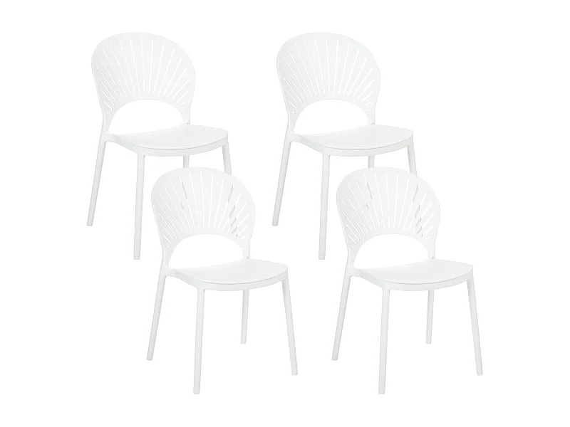 Lot de 4 chaises de jardin OSTIA Blanc